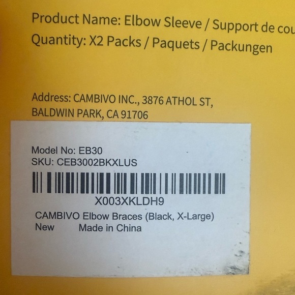 Cambivo 2 elbow sleeves new in box size XL - Picture 3 of 5